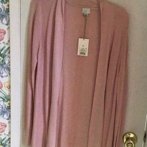 Hip length cardigan sweater